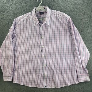 Untuckit Shirt Pink Blue Mens 3XLC Gingham Plaid Long Sleeve Button 3XL Casual‎